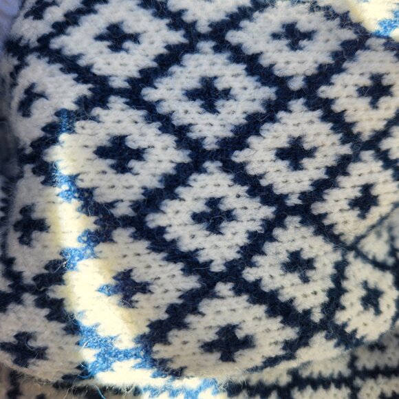 Cider Print Cream Blue Button Up Cardigan XL - Picture 8 of 9